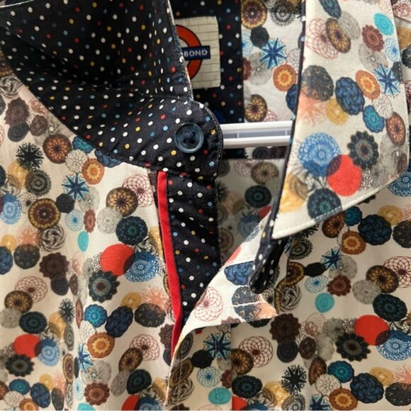 JERMYN BOND Multicolor Geometric Circles Dress Shirt Loud, Bold Men's XL - Picture 6 of 13